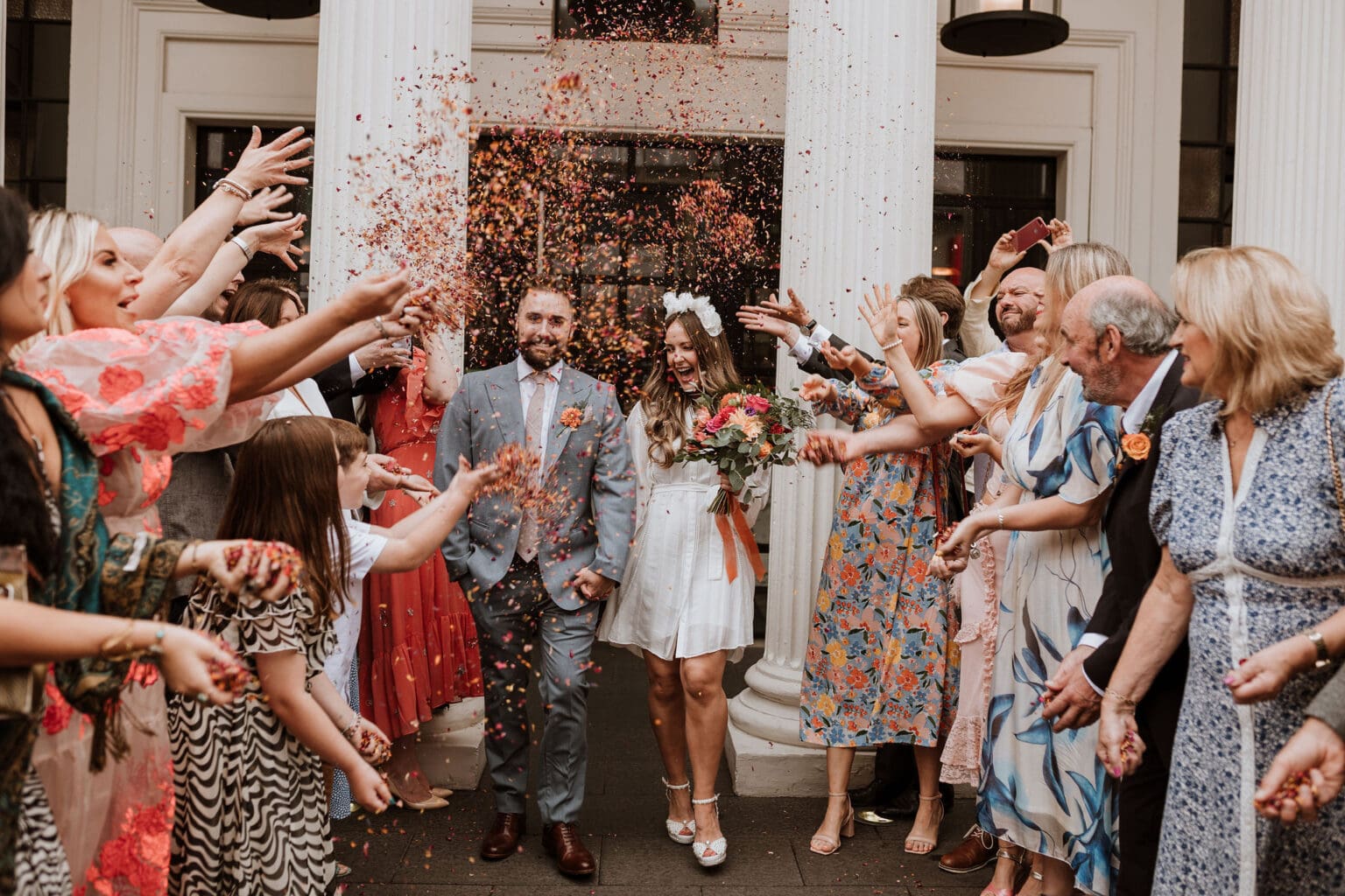 Guests celebrating with confetti at an Individual Restaurants private event